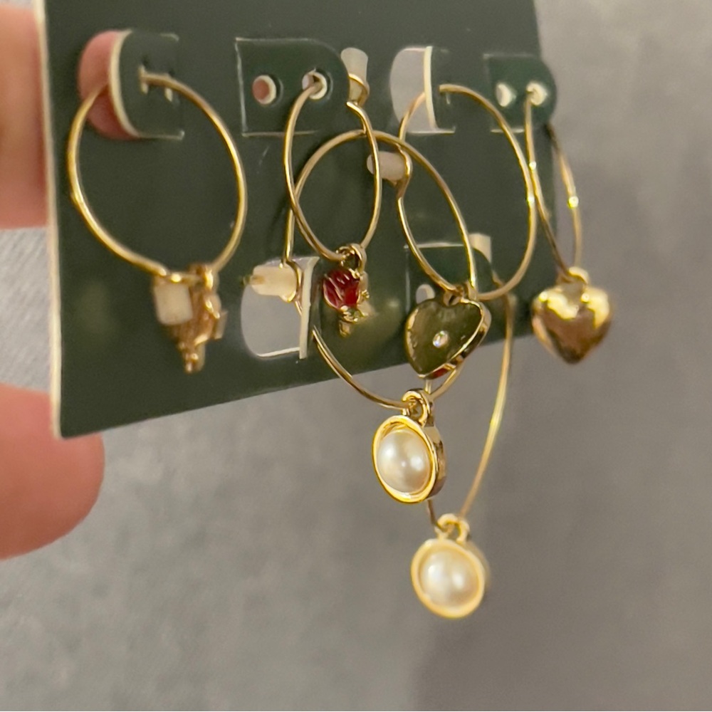 Wild Fable Gold Hoop Earring Set with Charms